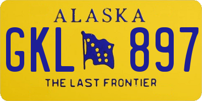 AK license plate GKL897