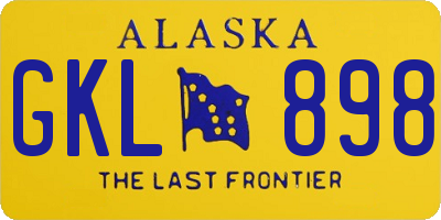 AK license plate GKL898