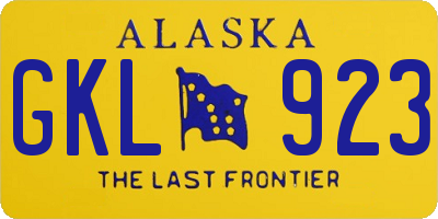 AK license plate GKL923