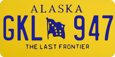AK license plate GKL947