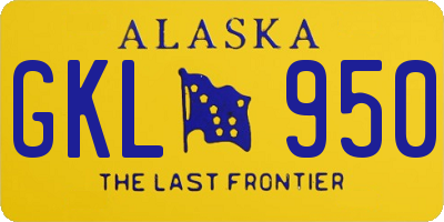 AK license plate GKL950