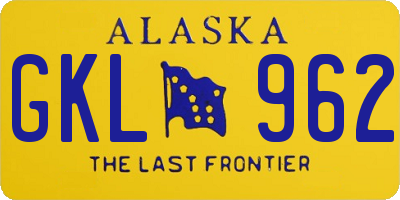 AK license plate GKL962