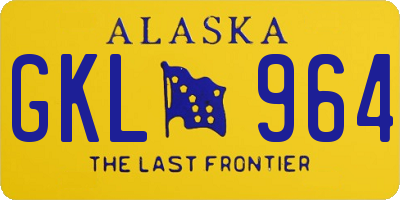AK license plate GKL964