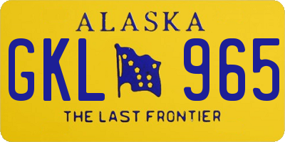 AK license plate GKL965