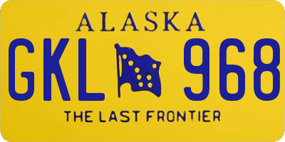 AK license plate GKL968