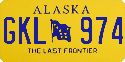 AK license plate GKL974