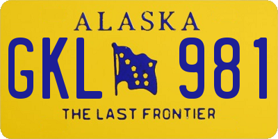 AK license plate GKL981