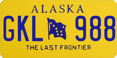 AK license plate GKL988