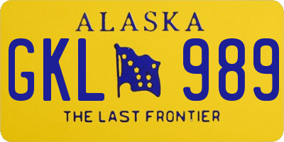 AK license plate GKL989