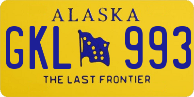AK license plate GKL993