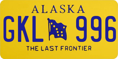 AK license plate GKL996