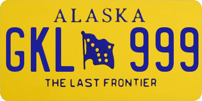 AK license plate GKL999