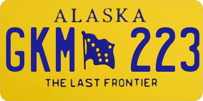 AK license plate GKM223