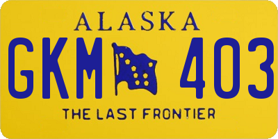 AK license plate GKM403