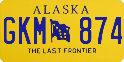 AK license plate GKM874