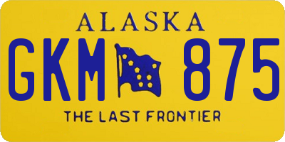 AK license plate GKM875