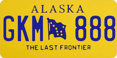 AK license plate GKM888