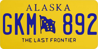 AK license plate GKM892