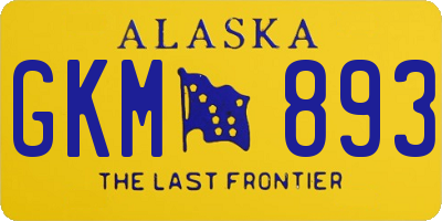 AK license plate GKM893