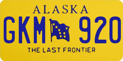 AK license plate GKM920