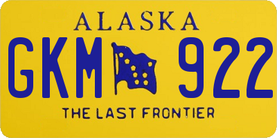 AK license plate GKM922