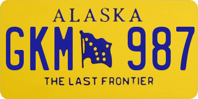 AK license plate GKM987