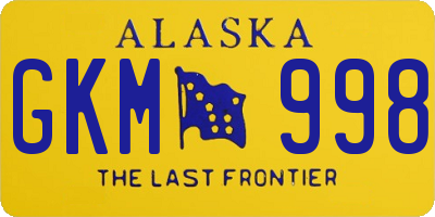 AK license plate GKM998