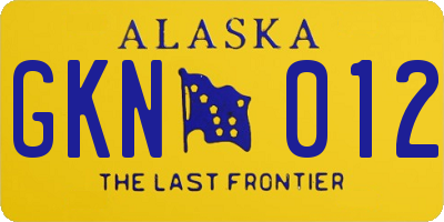 AK license plate GKN012
