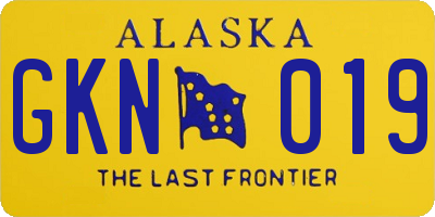 AK license plate GKN019