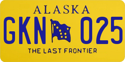 AK license plate GKN025