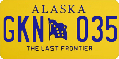 AK license plate GKN035