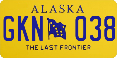 AK license plate GKN038