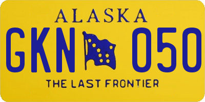 AK license plate GKN050
