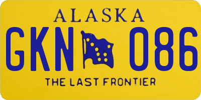 AK license plate GKN086