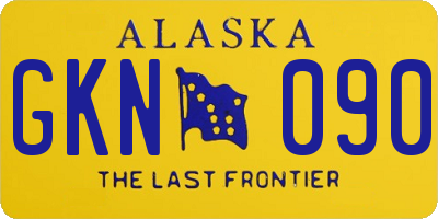 AK license plate GKN090