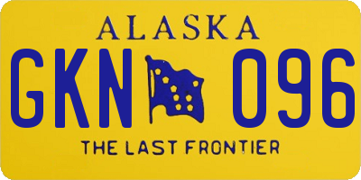 AK license plate GKN096