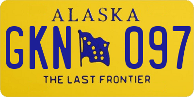 AK license plate GKN097