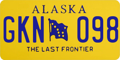 AK license plate GKN098