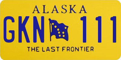 AK license plate GKN111