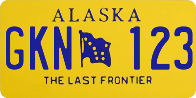 AK license plate GKN123