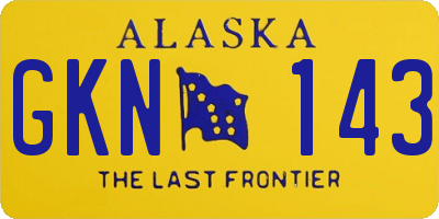 AK license plate GKN143