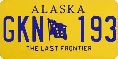 AK license plate GKN193