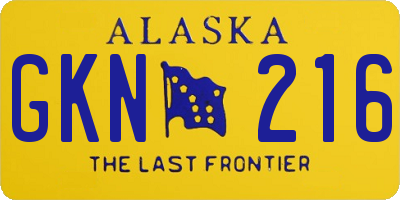 AK license plate GKN216