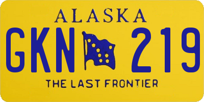 AK license plate GKN219