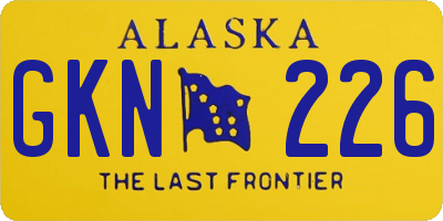 AK license plate GKN226