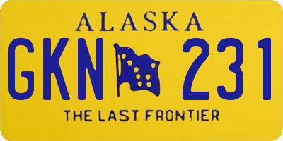 AK license plate GKN231