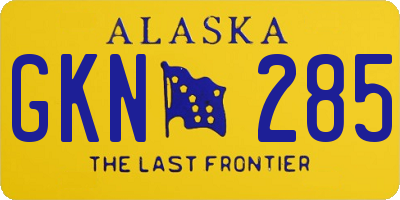 AK license plate GKN285