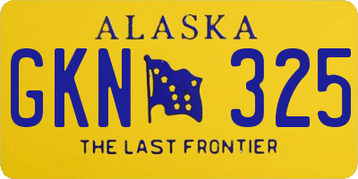 AK license plate GKN325