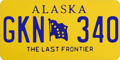 AK license plate GKN340