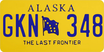 AK license plate GKN348